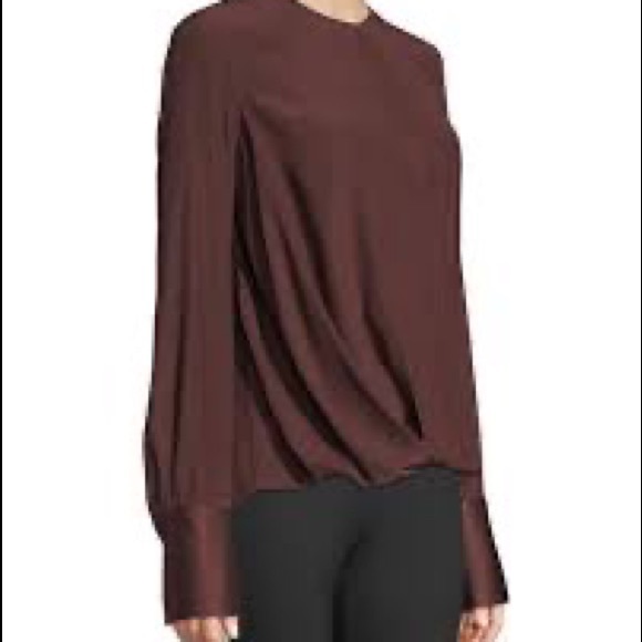 rag & bone Max Silk Blouse - XS - Burgundy - Picture 5 of 13